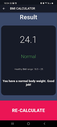 BMI Calculator Screen 2