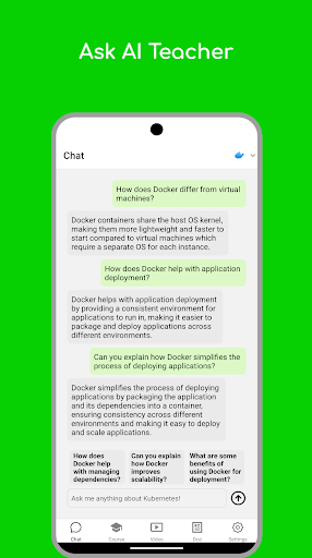 Android application Kubernetes Teacher screenshort