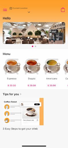 Android application Coffee Robot screenshort
