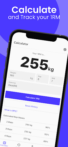 Screenshot of 1RM Calculator