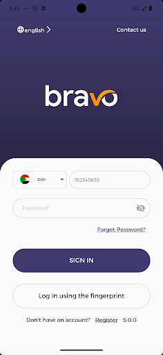 Android application Bravo Sudan - eWallet screenshort