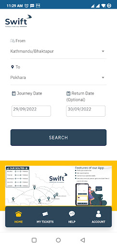 Android application Swift Holidays screenshort