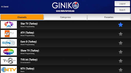 Giniko Turkish TV - Live & DVR