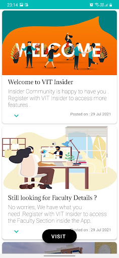 Android application VIT Insider screenshort