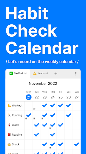 Screenshot of Habit Check Calendar
