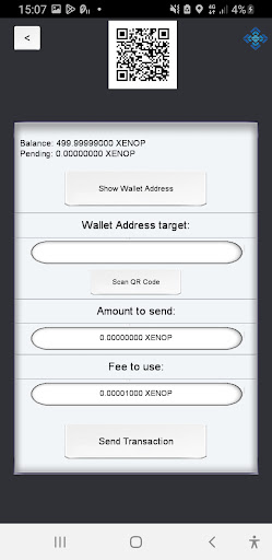 Xenophyte Wallet Screen 3