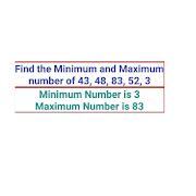 Brij Find Minimum and Maximum Number