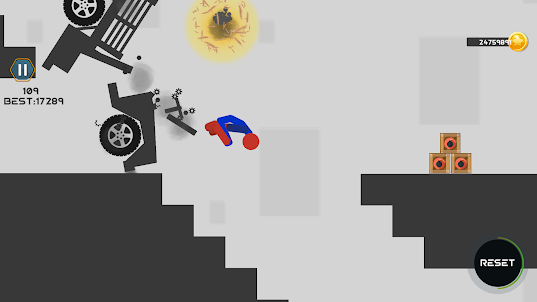 stickman steigt ragdoll ab