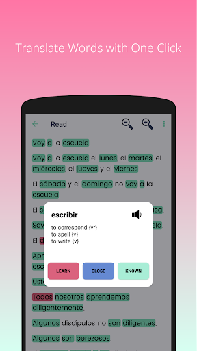 Read and Learn Spanish Screen 2