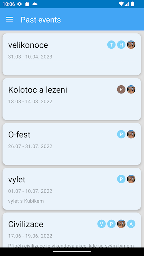 Android application Event Planner screenshort