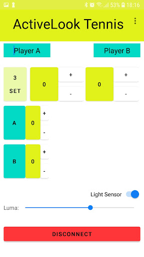 ActiveLook Tennis Demo Screen 2