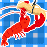 Crayfish fishing icon