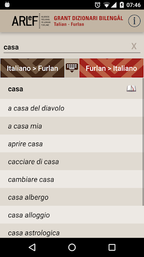 Android application GDBtf Grant Dizionari Bilengâl screenshort