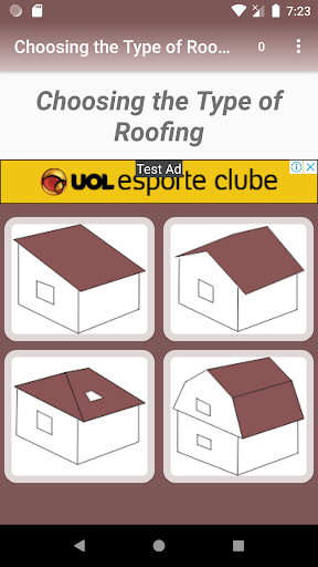 Calculation of roofs Screen 3