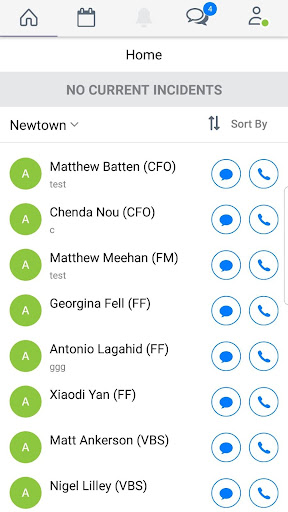 Android application Availability Messaging System screenshort