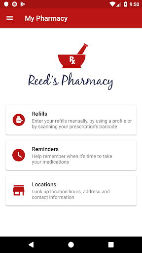 Android application Reeds Pharmacy RX screenshort