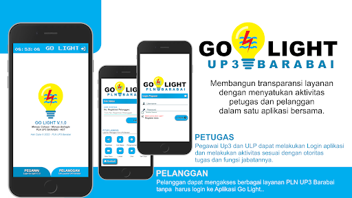 Android application Go Light - PLN UP3 Barabai screenshort