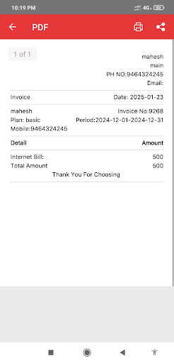 Cable and ISP Billing App