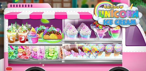 Rainbow Unicorn Ice Cream Food