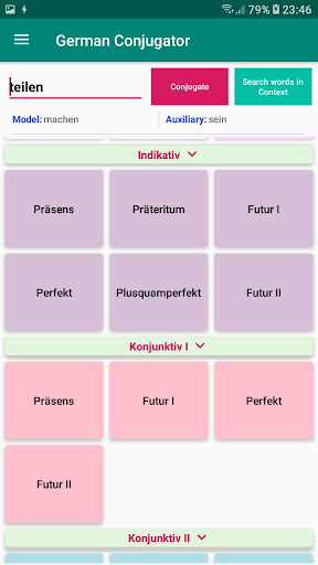 German Verb Conjugation Screen 2