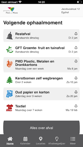 Afvalkalender Peel en Maas Screen 2