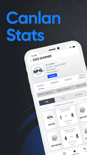 Android application Canlan Sports Stats screenshort
