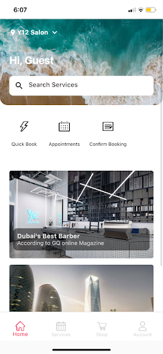 Android application Y12 Salon screenshort