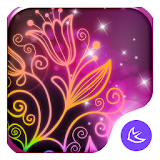 Beautiful neon colorful flowers theme & wallpaper icon