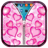 Pink Heart Zipper Lock Screen icon