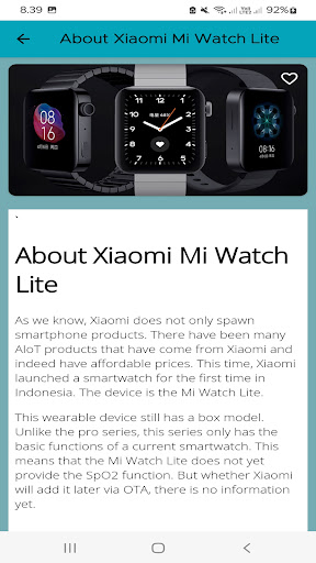 Xiaomi Mi Watch Lite Guide