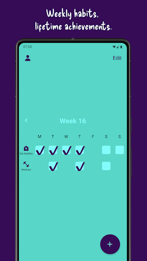 Android application WeeHab – Weekly Habit Tracker screenshort