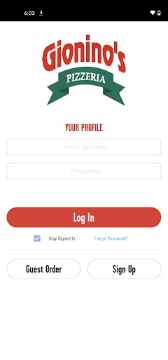 Screenshot of Gionino’s Pizzeria