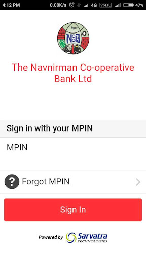 Android application Navnirman Bank Mobile Services screenshort