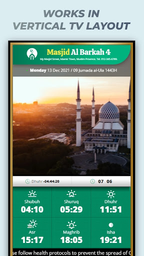 Android application Masajid Screen Prayer Time TV screenshort