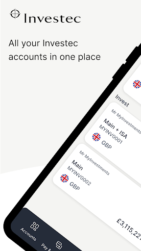 Android application Investec UK screenshort
