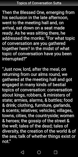 Topics of Conversation Sutta Screen 3
