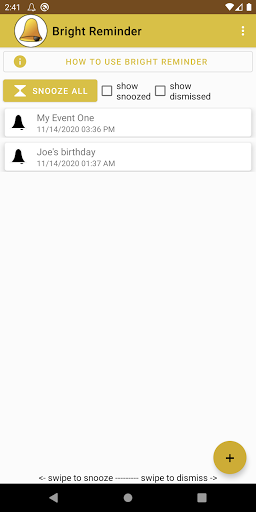 Android application Bright Reminder screenshort