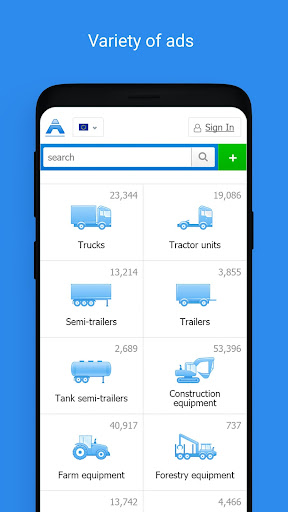Android application Autoline: trucks and equipment screenshort