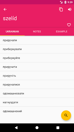 Hungarian Ukrainian Dictionary Screen 2