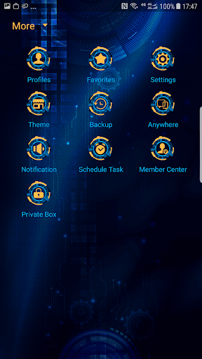 Screenshot of Blue technology skin