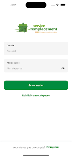 Android application Mon service de remplacement screenshort