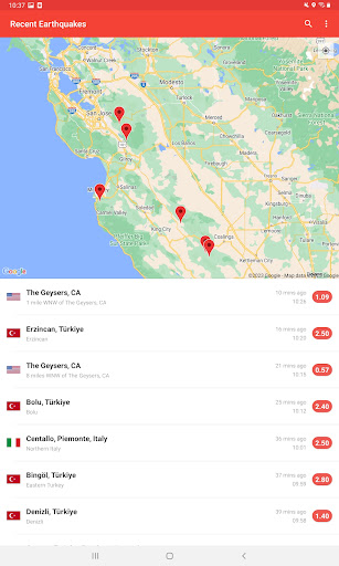 Screenshot of My Earthquake Alerts Pro