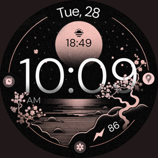 Bronze Zen digital watch face logo
