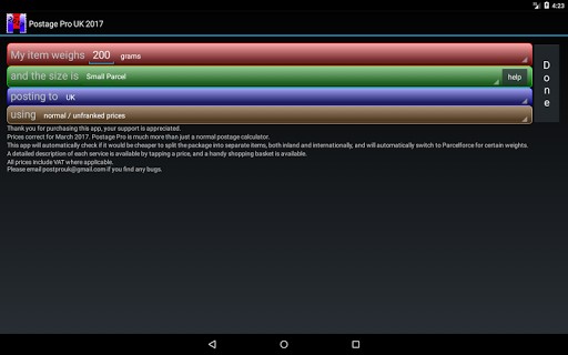 Postage Pro UK Oct2023 rates