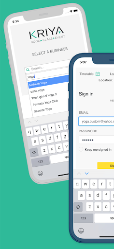 Android application KRIYA Booking System screenshort