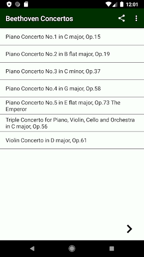 Android application Beethoven Concertos screenshort