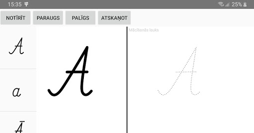 Android application Mācies rakstīt burtus un cipar screenshort