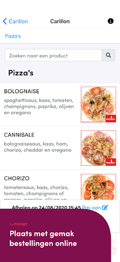 Android application Carillon - de lekkerste pizza screenshort