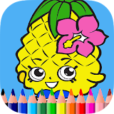 Coloring book shopkin kid club icon