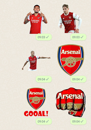 Arsenal Stickers Screen 3